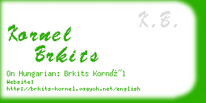 kornel brkits business card